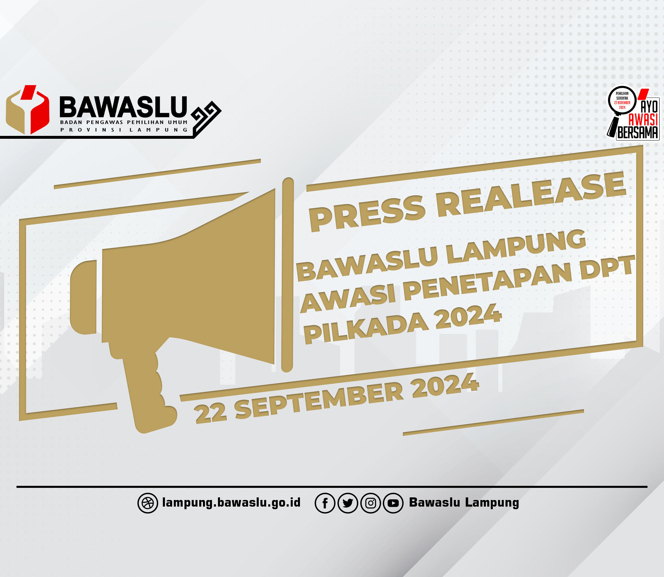 [[Press Realease]] Bawaslu Lampung Awasi Penetapan DPT Pilkada 2024