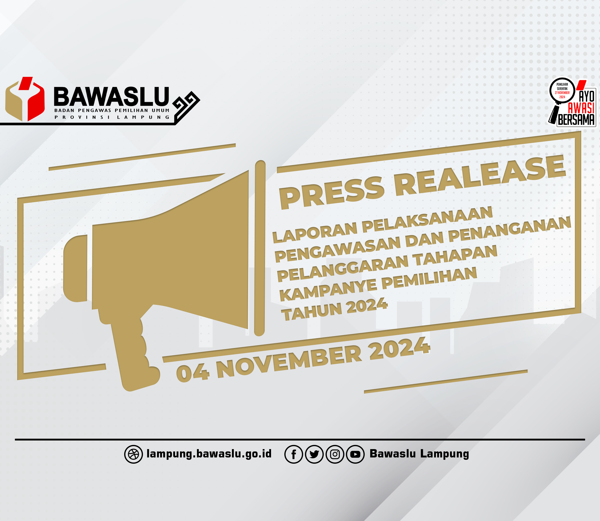 [[Press Realease]] Bawaslu Lampung Gelar Apel Siaga Pengawasan Pemilu Untuk Pastikan Pilkada Berintegritas