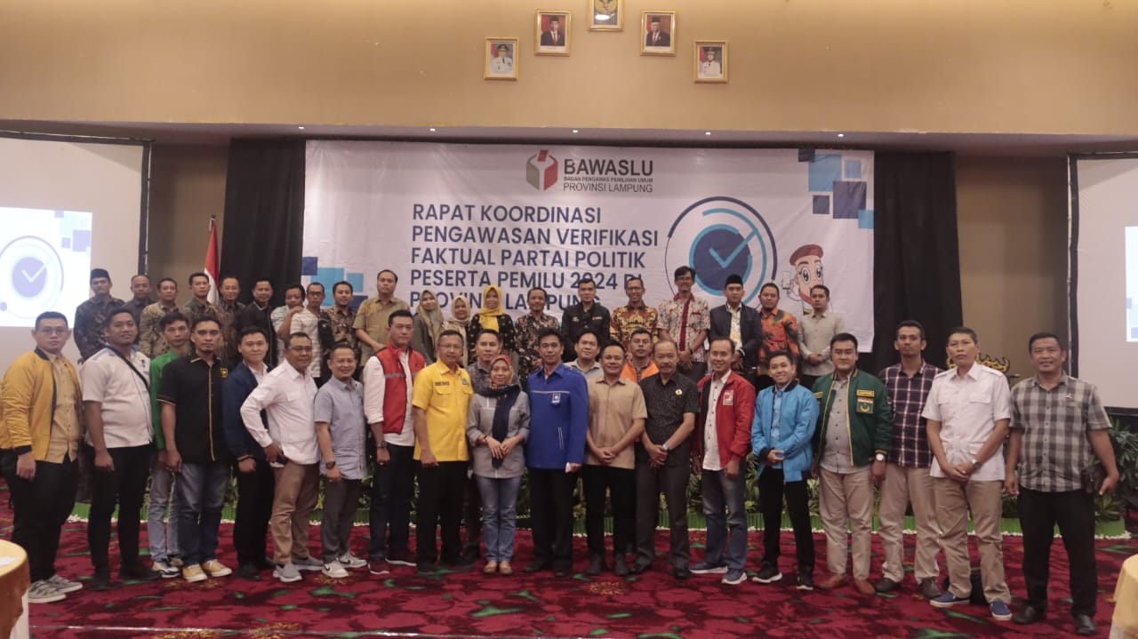 Bawaslu Lampung Adakan Rakor Verfak Parpol Peserta Pemilu