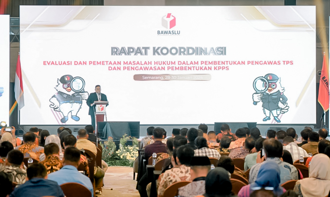 Bawaslu Lampung Hadiri Rakor Evaluasi dan Pemetaan Masalah Hukum Pembentukan PTPS Dan Pengawasan Pembentukan KPPS