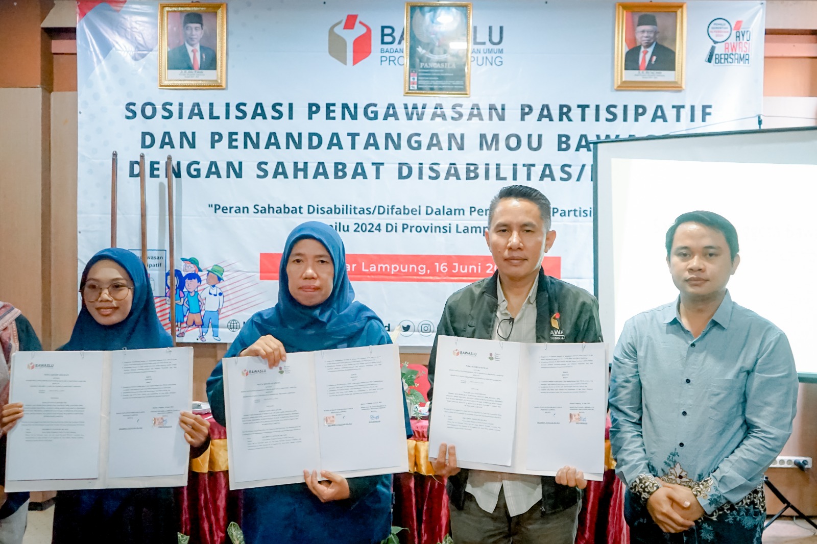 Bawaslu Lampung Jalin Kerjasama Dengan Organisasi Disabilitas, Hermanysah : Kita Memiliki Hak Yang Sama