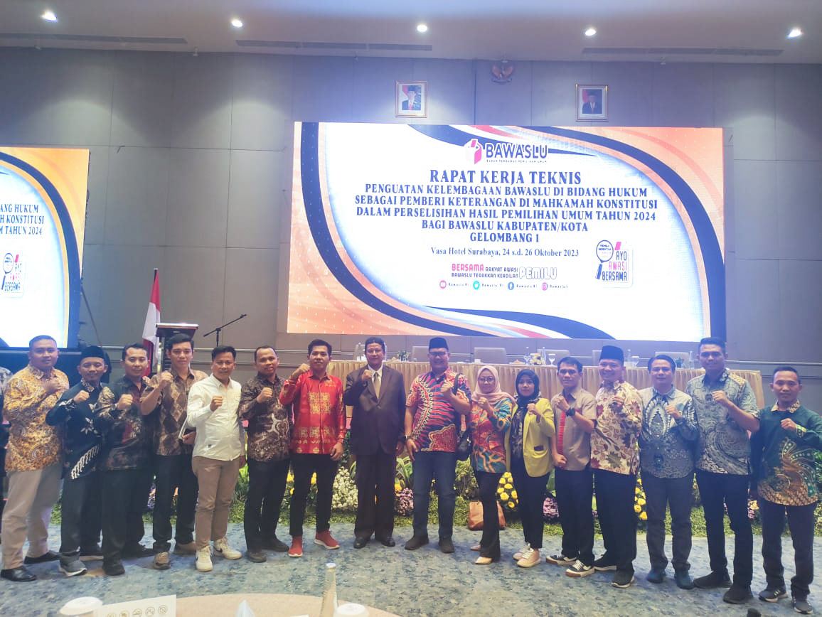 Bawaslu Lampung Hadiri Rakernis Penguatan Kelembagaan Bawaslu Di Bidang Hukum