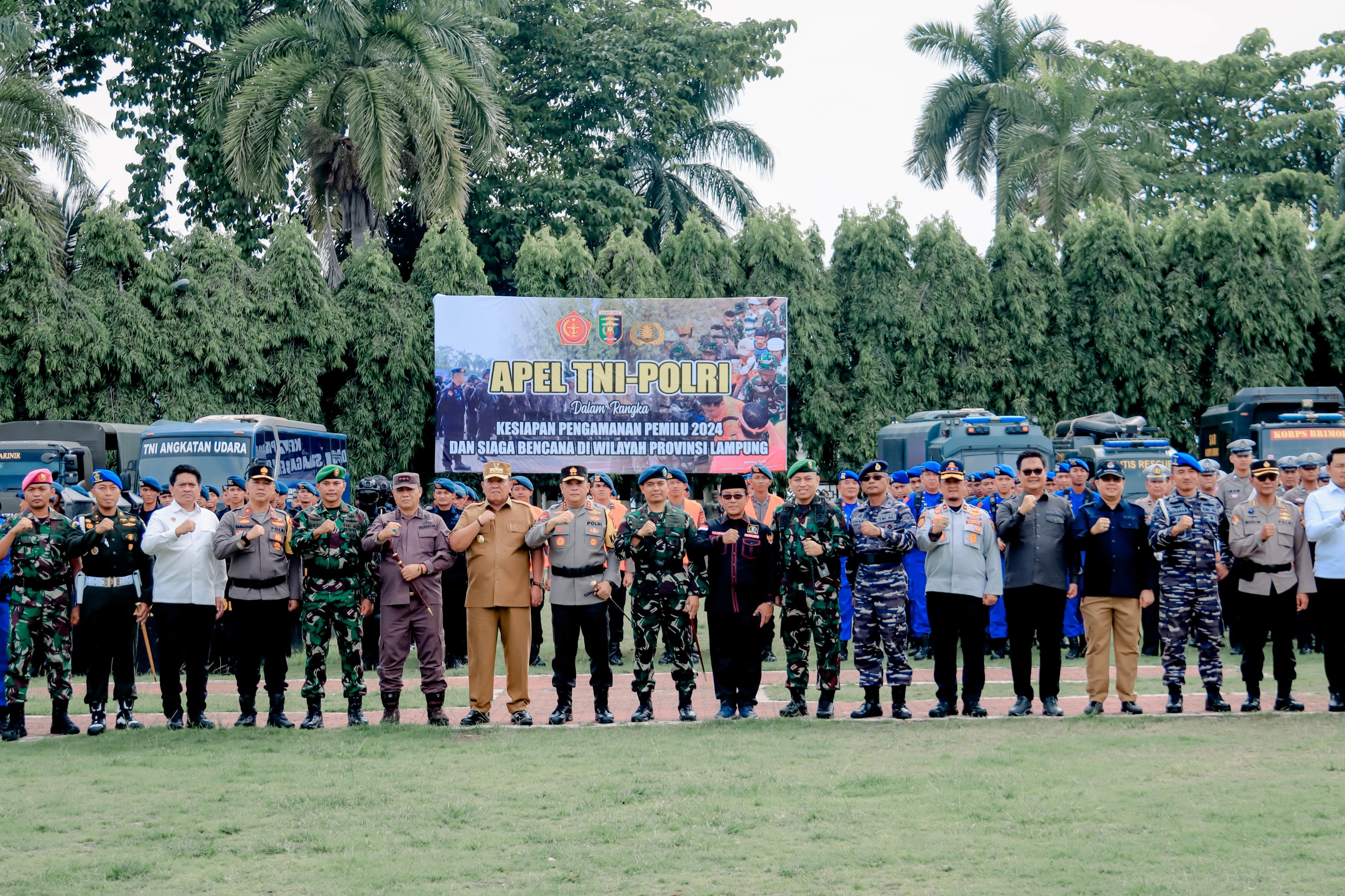 Bawaslu Hadiri Apel Gabungan Kesiapan Menghadapi Pemilu 2024 Dan Siaga Bencana Di Provinsi Lampung