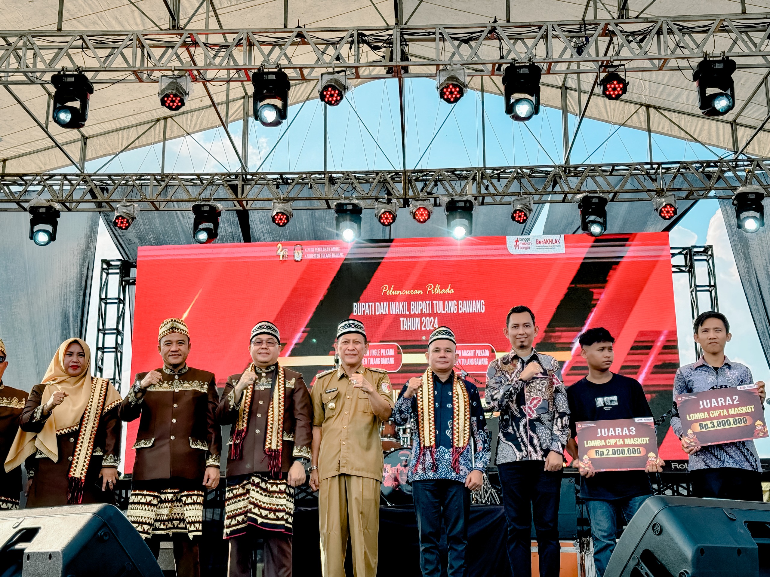 Bawaslu Lampung Hadiri Launching Maskot Dan Jingle Pilkada Serentak 2024 Di Kabupaten Tulang Bawang