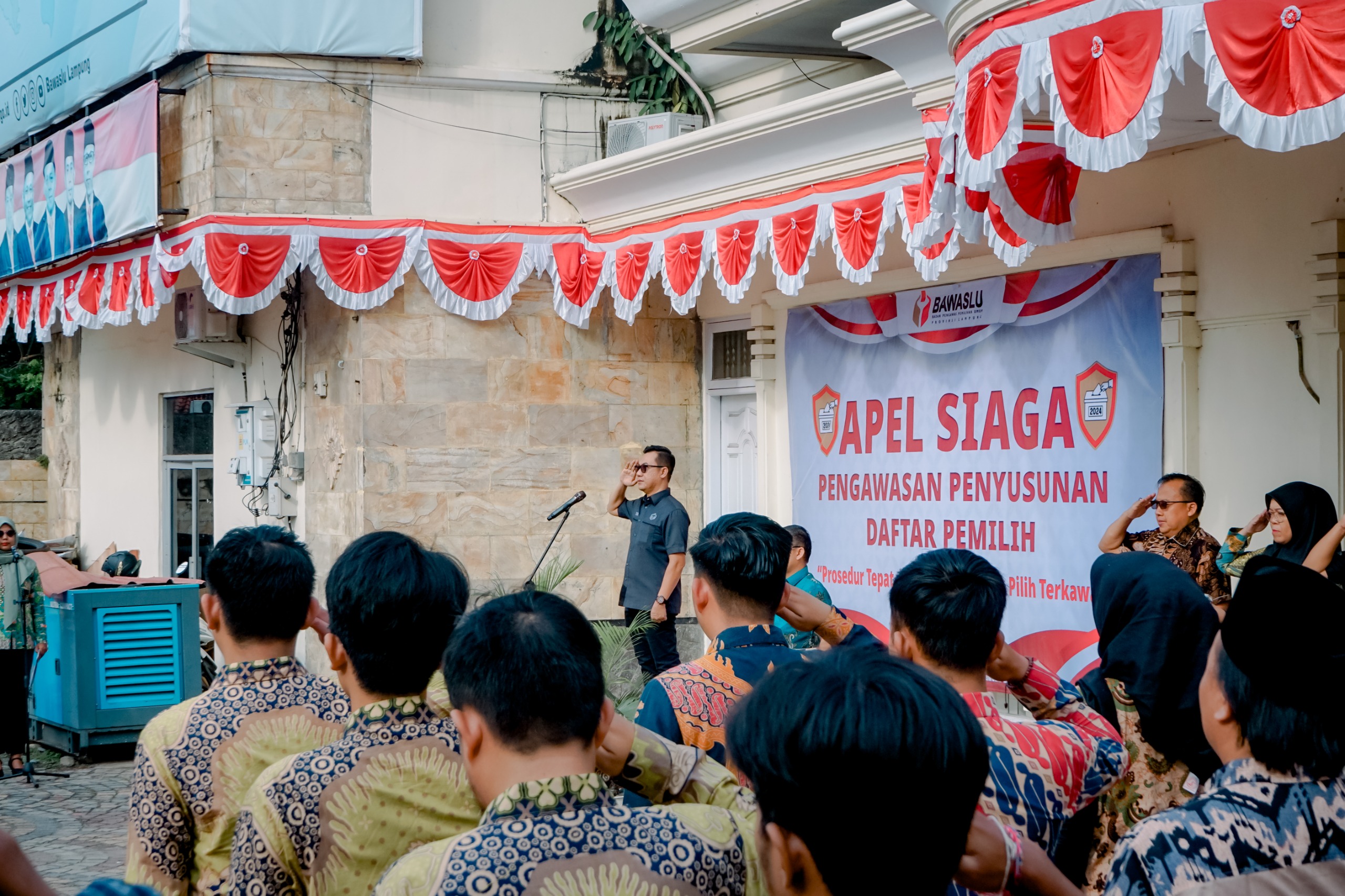 Gelar Apel, Bawaslu Lampung Siap Kawal Proses Penyusunan Daftar Pemilih untuk Pemilihan 2024