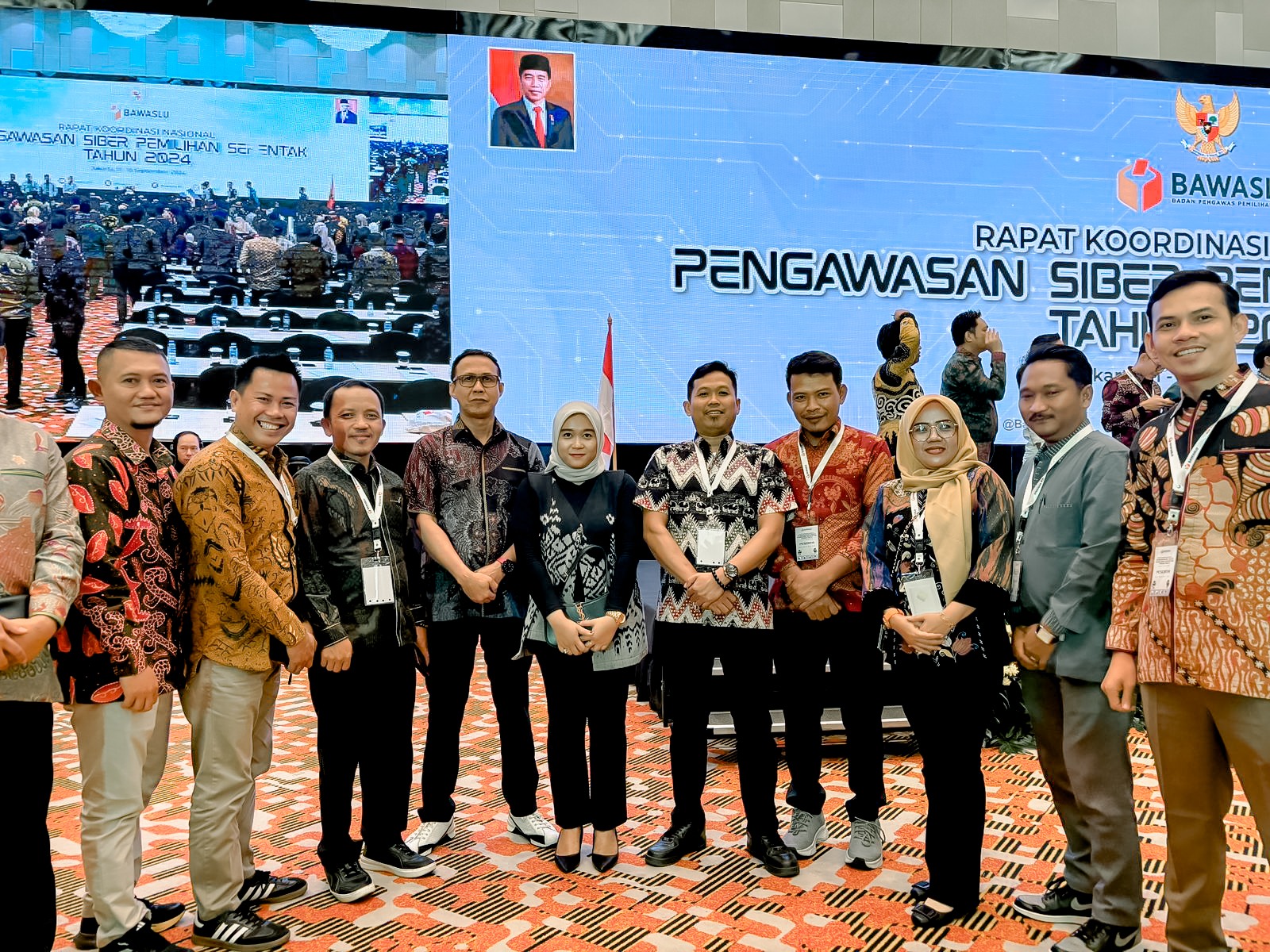 Cegah Penyebaran Hoaks Di Pemilihan Serentak 2024, Bawaslu Lampung Hadiri Rakornas Pengawasan Siber