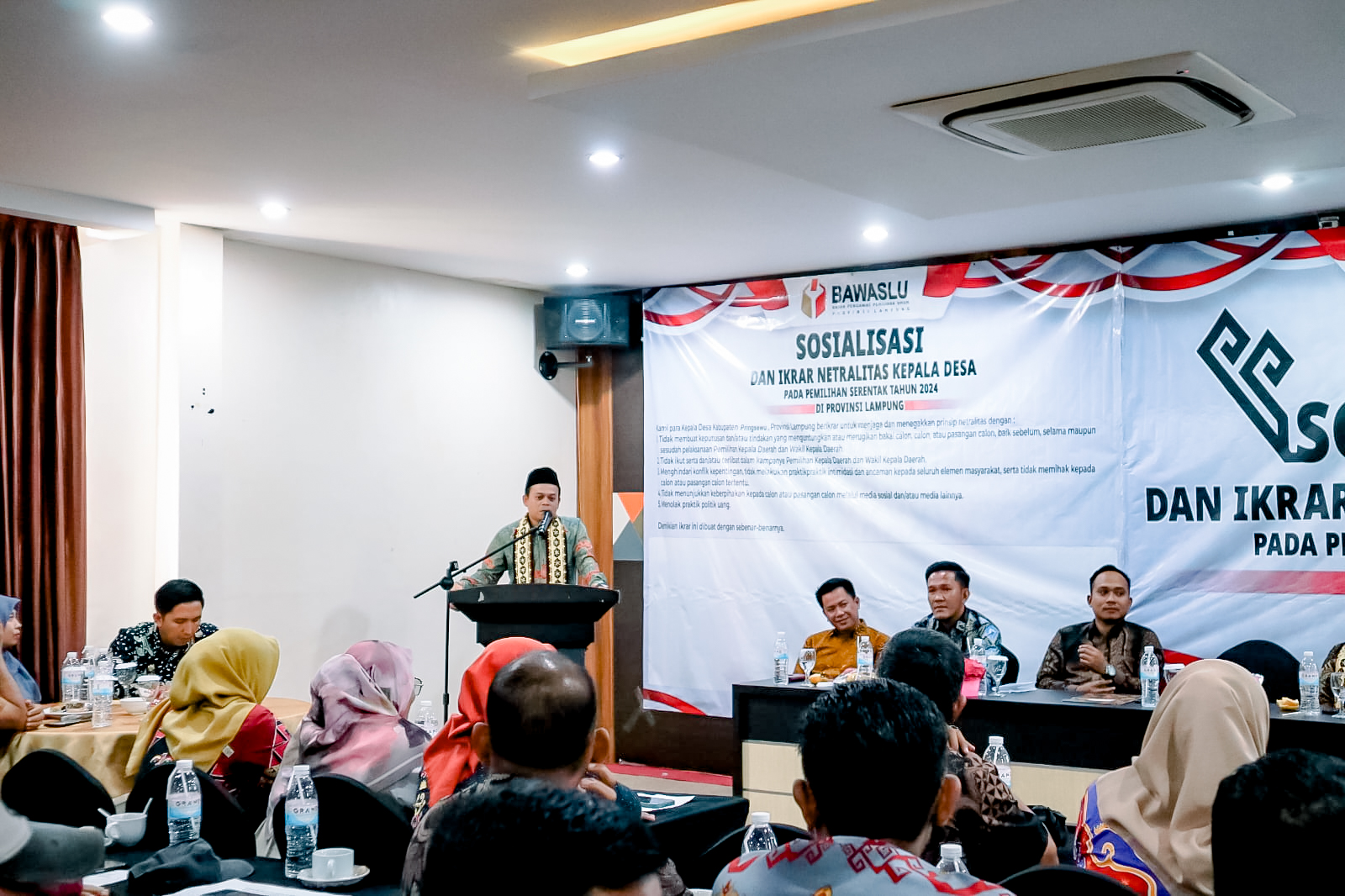 Bawaslu Lampung Imbau Kepala Pekon dan Lurah Di Pringsewu Untuk Jaga Netralitas Pada Pilkada 2024