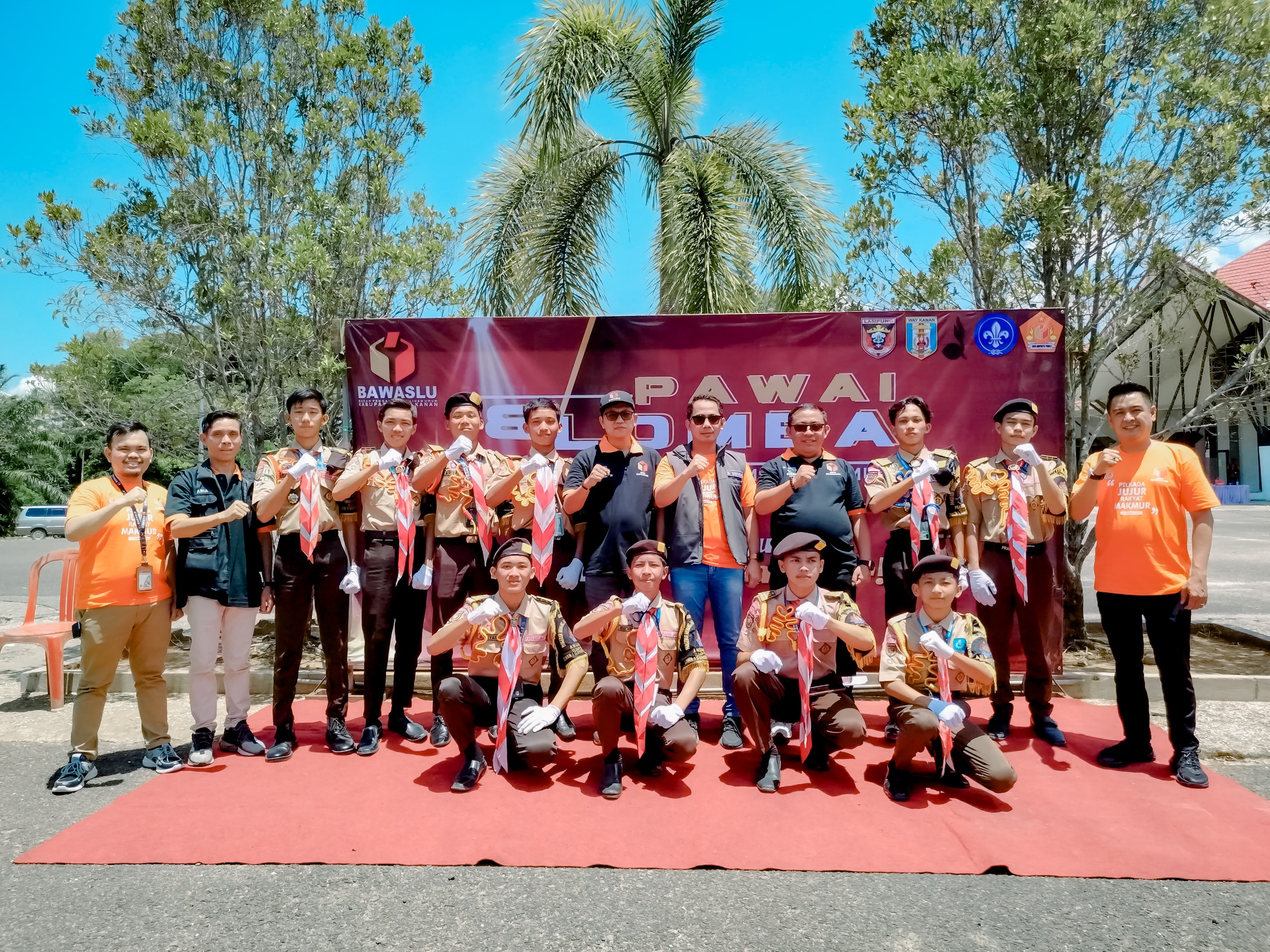 Bawaslu Lampung Hadiri Lomba Pawai Dan Lomba Pramuka Tematik di Way Kanan