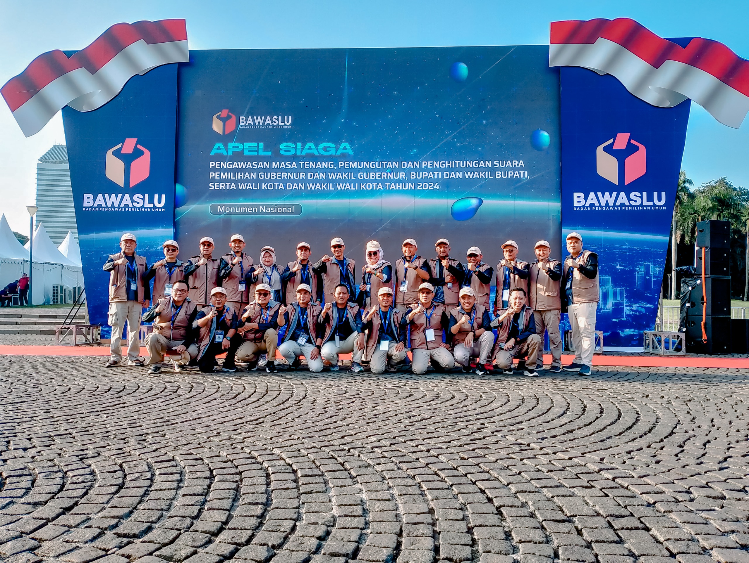 Bawaslu Lampung Hadiri Apel Siaga Pengawasan Tahapan Masa Tenang, Pemungutan, Dan Penghitungan Suara pada Pemilihan 2024