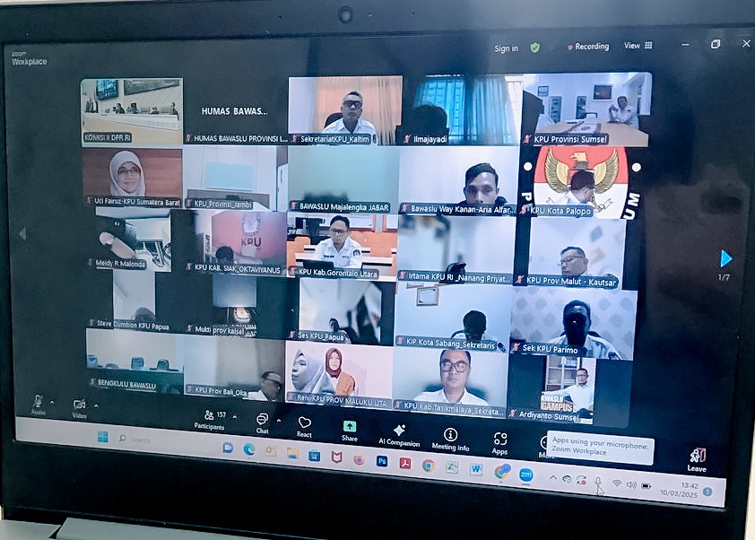 Bawaslu Lampung Ikuti Rapat Persiapan Pemilihan Ulang Kepala Daerah 2024 Yang Digelar Komisi II DPR RI