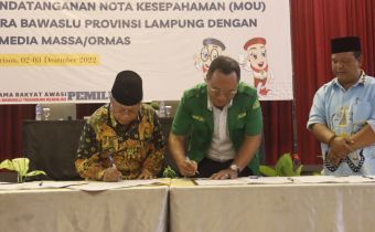 BAWASLU LAMPUNG GELAR SOSIALISASI DAN MOU