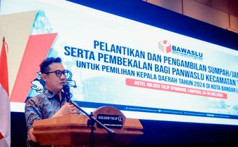 60 Anggota Panwaslucam Kota Bandar Lampung Terlantik, Bawaslu Lampung Tegaskan Pastikan Jalannya Pilkada Sesuai Dengan Aturan
