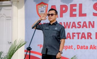[[Konferensi Pers]] Gelar Apel, Bawaslu Lampung Siap Kawal Proses Penyusunan Daftar Pemilih untuk Pemilihan 2024
