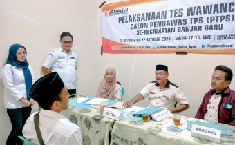 Bawaslu Lampung Pastikan Tes Wawancara Rekrutmen Calon Anggota PTPS di Bawaslu Kabupaten Tulang Bawang Sesuai Dengan Aturan