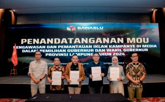 Bawaslu, KPU, KI, Dan KPID Lampung Bentuk Gugus Tugas Pengawasan Kampanye Di Media Massa Pada Pilkada 2024