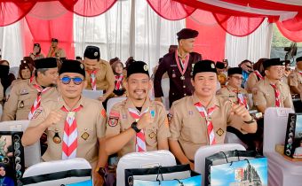 Bawaslu Provinsi Lampung Hadiri Apel Besar Peringati Hari Pramuka ke-64 di Tulang Bawang